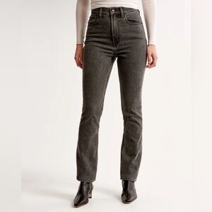 Abercrombie & Fitch Slim Straight Ultra High‎ Rise Jeans 26 2 LONG tall black